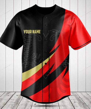 Customizable Red & Black Baseball Jersey – Personalize Your Style Today!