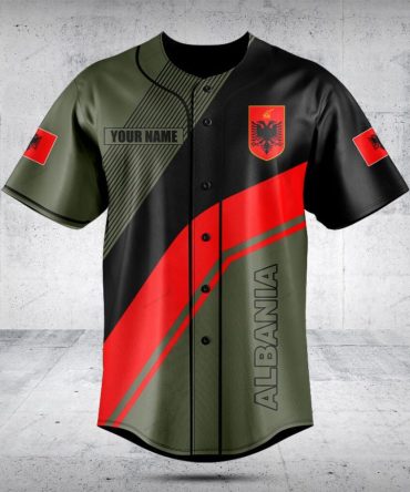 Custom Albania Flag Baseball Jersey - Personalized Sportswear, Stylish & Comfortable
