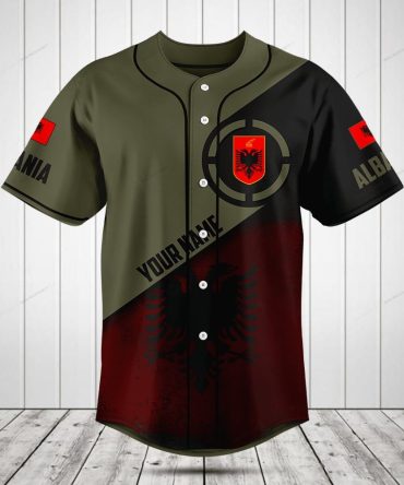 Custom Albania Flag Baseball Jersey – Personalized Unisex Sportswear Gift