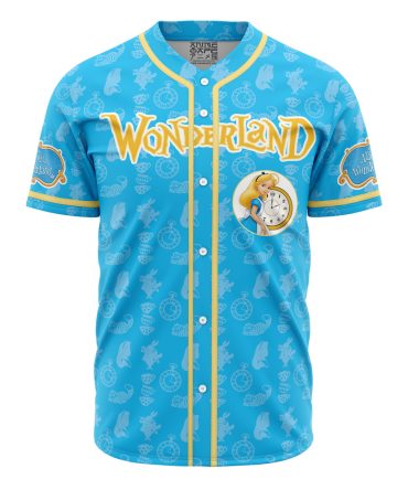 Wonderland Blue Baseball Jersey – Whimsical Design, Comfortable Fit, Perfect For Fans!