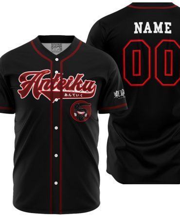 Customizable Anime-Inspired Baseball Jersey - Black & Red Stylish Design, Perfect For Fans!
