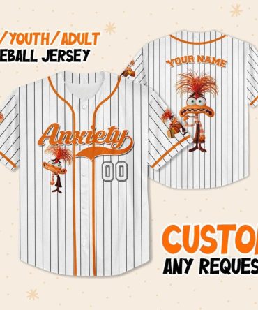 Customizable Anxiety Baseball Jersey For Kids, Youth & Adults - Unique Fun Design