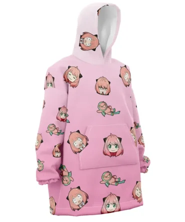 Anya Pattern Spy X Family Hooded Blanket Hoodie