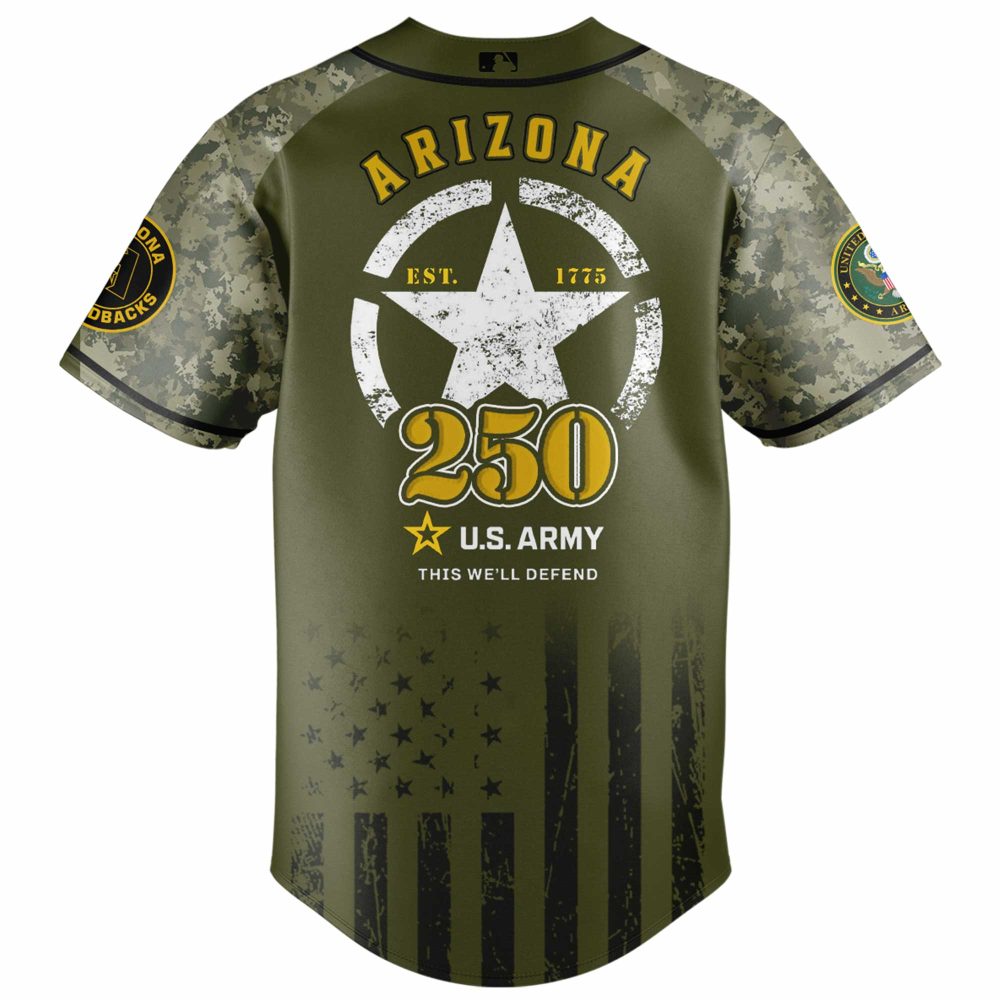 U.S. Army 250Th Anniversary Jersey - Arizona D-Backs Limited Edition Camo - Image 3