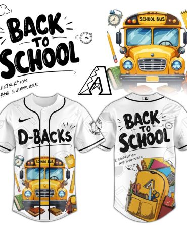 Kids' Back To School Baseball Jersey - Fun School Bus & Supplies Design