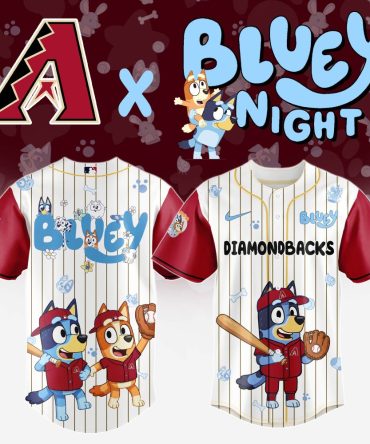 Limited Edition Bluey X Diamondbacks Kids Baseball Jersey - Fun & Playful Design!