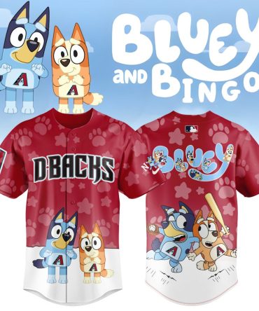 Kids Bluey & Bingo Dbacks Baseball Jersey – Fun Cartoon Sportswear For Fans