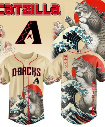 Epic Catzilla Baseball Jersey - Unique Graphic Tee For Cat & Sports Lovers