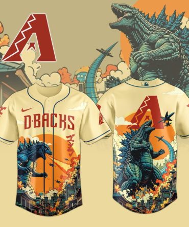 Limited Edition Godzilla D-Backs Baseball Jersey – Perfect Fan Gear!