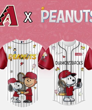 Peanuts X Diamondbacks Limited Edition Baseball Jersey - Unisex, Iconic Characters, Perfect Gift
