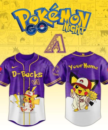 Customizable Pokémon Baseball Jersey - Pikachu D-Backs Edition For Fans