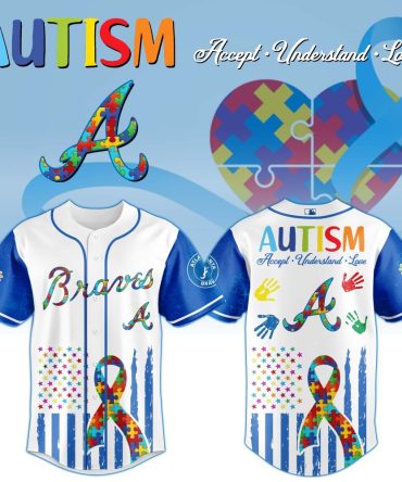 Autism Awareness Baseball Jersey – Colorful Puzzle Design, Accept & Love Message