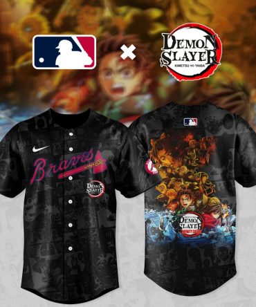 Limited Edition Braves X Demon Slayer Baseball Jersey - Anime Fans Must-Have!
