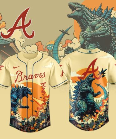 Limited Edition Braves Godzilla Graphic Jersey - Perfect For Fans & Collectors!