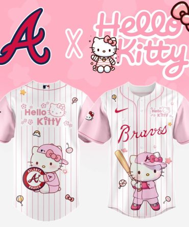 Limited Edition Hello Kitty X Braves Pink Baseball Jersey – Cute & Sporty Fan Gear