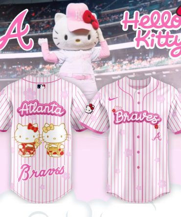 Limited Edition Hello Kitty X Atlanta Braves Pink Jersey - Cute & Stylish Fan Gear!