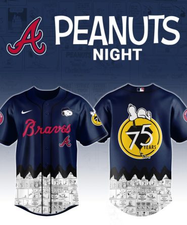 Limited Edition Braves X Peanuts Night Jersey – Celebrate 75 Years With Snoopy Style!