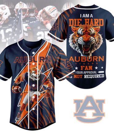 Auburn Tigers Die Hard Fan Jersey - Bold Graphic Baseball Shirt For Game Day Passion