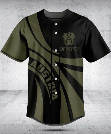Customizable Austria Baseball Jersey - Personalized Name & Logo, Stylish Sportswear
