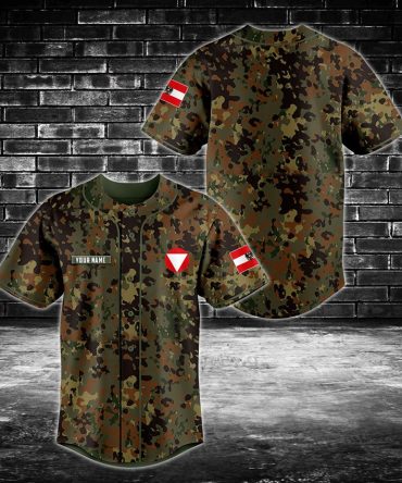 Custom Camo Baseball Jersey - Personalized Name & Flag Design - Unique Military Style Top