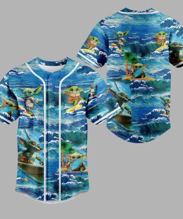 Wave Rider Baseball Jersey – Fun Cartoon Surf Design For Beach Lovers