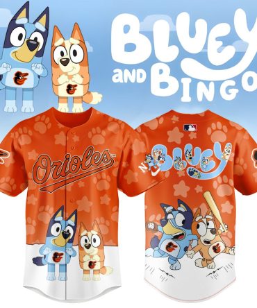 Bluey & Bingo Orioles Baseball Jersey – Fun Cartoon Design For Kids & Fans!