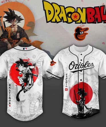 Limited Edition Dragon Ball X Orioles Baseball Jersey - Anime Fan Must-Have!