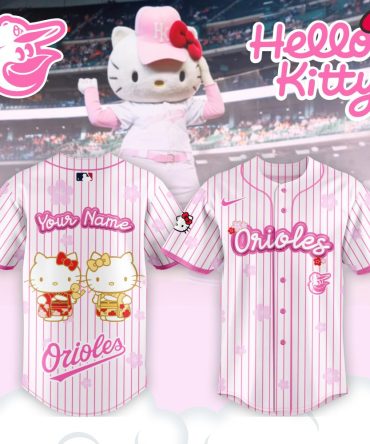 Custom Hello Kitty Orioles Jersey - Personalized Gift For Fans - Cute Pink Baseball Shirt