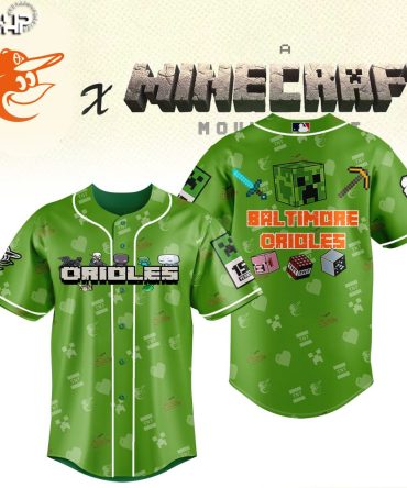 Limited Edition Baltimore Orioles X Minecraft Green Jersey - Perfect For Gamers & Fans!