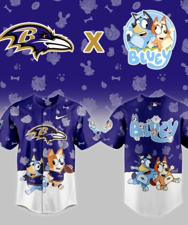 Limited Edition Bluey X Ravens Jersey - Kids' Nfl Fan Gear, Unique Cartoon Design