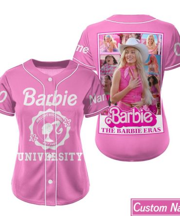 Custom Barbie Baseball Jersey – Pink 'The Barbie Eras' Design With Personal Name Option