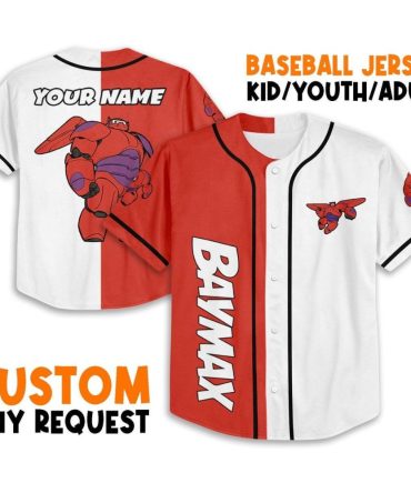 Custom Baymax Baseball Jersey - Personalized Name - Kid/Youth/Adult Sizes - Unique Design