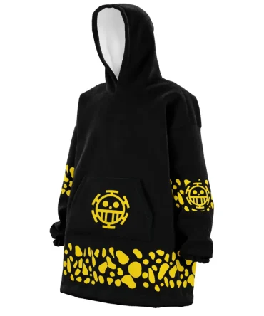 Black Trafalgar D. Water Law Punk Hazard One Piece Hooded Blanket Hoodie