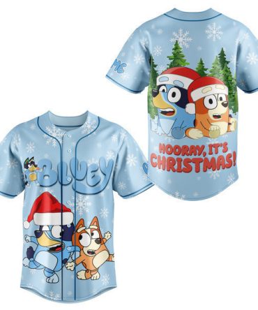 Festive Bluey Christmas Baseball Jersey - Holiday Fun For Kids & Fans!