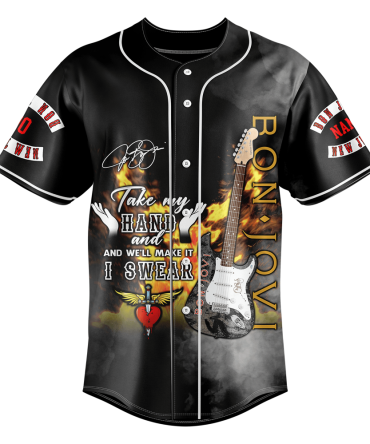Rock On: Stylish Guitar Graphic Jersey – Perfect For Fans & Music Lovers!