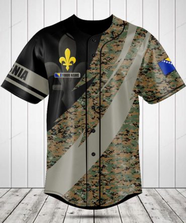 Custom Camo Baseball Jersey - Stylish Military Pattern With Unique Design & Personalization Option