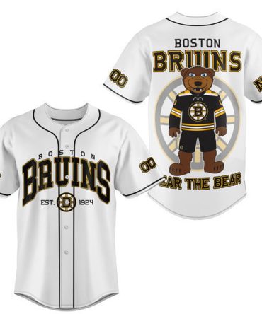Custom Boston Bruins Jersey - Personalized Hockey Fan Gear With Bear Mascot Design