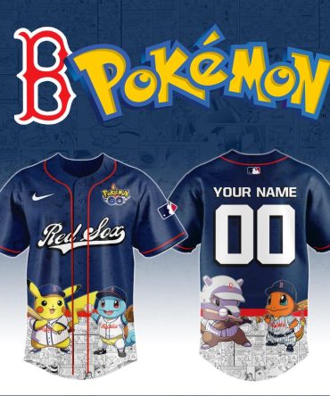 Custom Pokémon Red Sox Jersey – Personalized Baseball Shirt With Pikachu & Friends