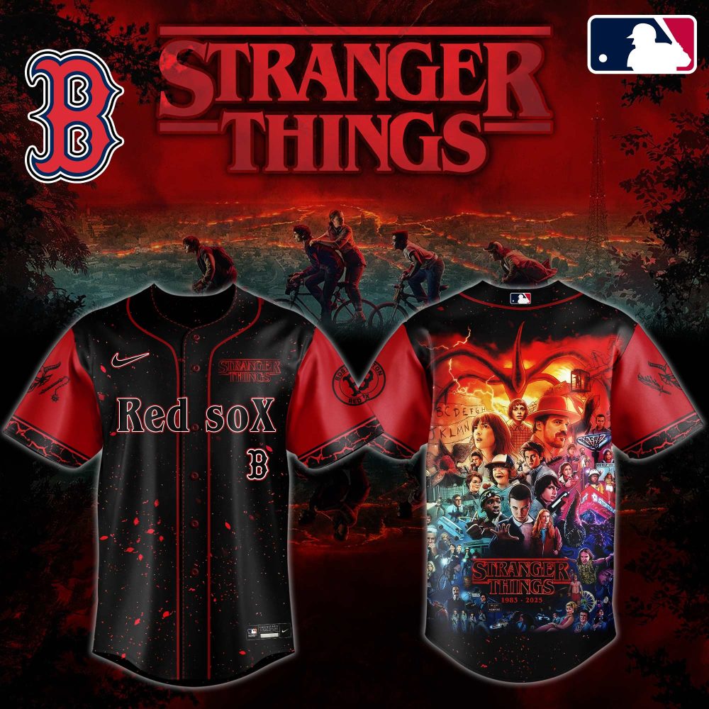 Limited Edition Red Sox Stranger Things Baseball Jersey - Unique Fan Apparel!
