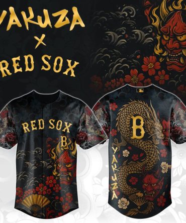 Limited Edition Yakuza X Red Sox Dragon & Oni Jersey - Bold Samurai Style