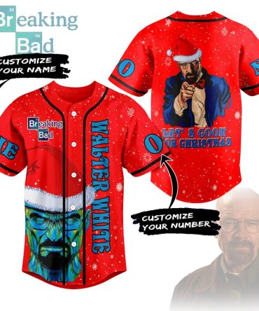 Festive Breaking Bad Baseball Jersey - Personalized Holiday Gift - Custom Name & Number