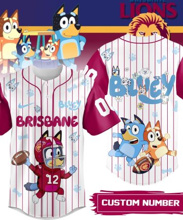 Custom Bluey Brisbane Lions Jersey - Kids Personalized Sports Shirt