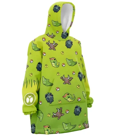 Bug Type Pattern Pokemon Hooded Blanket Hoodie