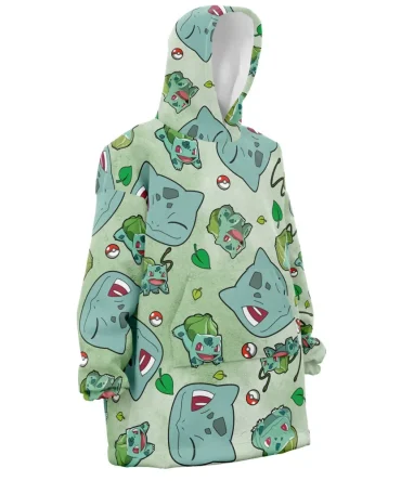 Bulbasaur Pattern Pokemon Hooded Blanket Hoodie