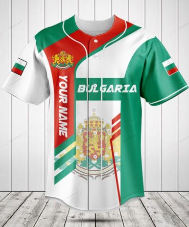 Custom Bulgaria Baseball Jersey - Personalized Name & Flag Design - Perfect Gift!