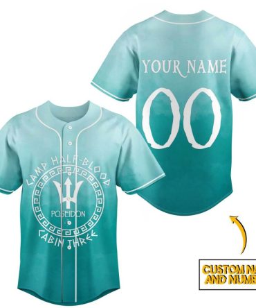 Custom Camp Half-Blood Poseidon Jersey - Personalized Name & Number Shirt
