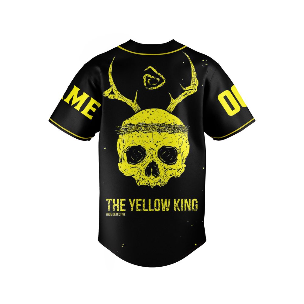 Customizable Black & Yellow Skull Baseball Jersey - Add Your Name & Number Today! - Image 3