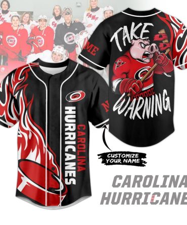 Custom Carolina Hurricanes Jersey - Personalized Hockey Fan Shirt - Bold Flames Design