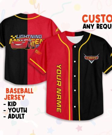 Custom Cars Baseball Jersey For Kids, Youth & Adults – Personalize Your Name