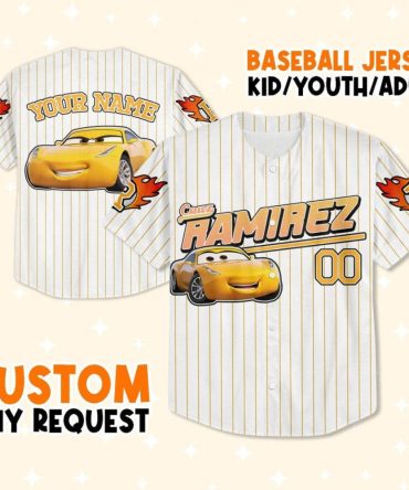 Custom Kids/Youth Baseball Jersey - Personalized Name & Car Design - Sizes Available!
